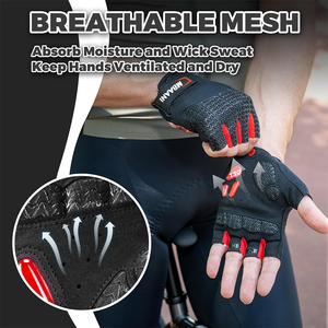 Guantes de Ciclismo para Hombre y Mujer con Almohadilla Antideslizante y Absorbente de Impactos, Guantes de Ciclismo sin Dedos, Ligeros y Transpirables - Product Image 2