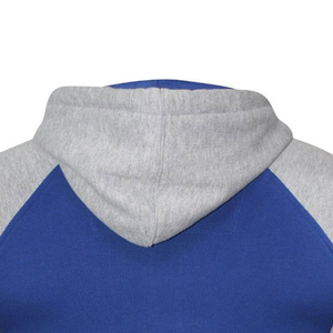 Sweat-shirt à capuche raglan bleu-gris pour homme, broderie crâne et os croisés, fermeture éclair frontale, molleton décontracté, coupe classique, automne - Product Image 2