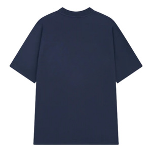 Camiseta de Manga Corta Oversize para Hombre, Color Azul Marino Oscuro, con Gráfico Frontal, Algodón, Estilo Casual Urbano, Venta al Por Mayor, Suministro de Fábrica OEM - Product Image 2