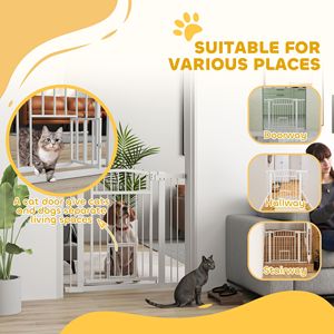 Cancello Extra Largo per Cani e Gatti da 30-41 Pollici con Kit di Estensione da 3 e 5,5 Pollici, Chiusura a Bottone in Metallo da 30 Pollici di Altezza - Product Image 5