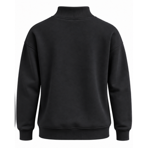 Black Women Mock Neck Sweatshirt Long Sleeve Pullover Casual Loose Fit Fleece High Collar Winter Streetwear Fashion <b>Jumper</b> Top - Product Image 4