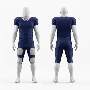 ชุดยูนิฟอร์มอเมริกันฟุตบอลแบบกำหนดเองสำหรับผู้ชาย เสื้อคอวีพิมพ์ลายเรขาคณิต กางเกงสีดำ ระบายเหงื่อได้ดี เหมาะสำหรับทุกฤดูกาล - Product Image 2