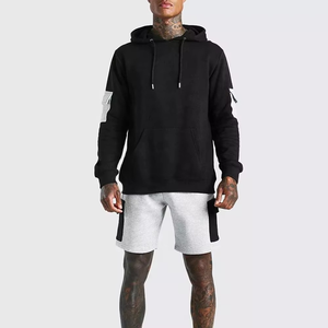 Impression sérigraphique personnalisée du logo sur toute la tenue pour hommes, vêtements de sport, ensemble court, sweats à capuche zippés de haute qualité, respirants. - Product Image 1