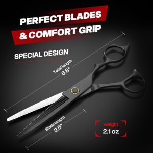 Ciseaux à cheveux de qualité supérieure, ciseaux texturisants professionnels, acier inoxydable, outil de coupe de cheveux pour salon de coiffure, boîte cadeau - Product Image 5