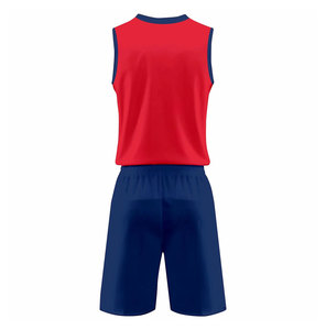 Maillot de basket personnalisé sublimé, col en V, sans manches, bleu et jaune, short, polyester respirant, unisexe adulte - Product Image 4