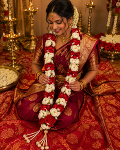 Handmade Floral Varmala South Indian <b>Wedding</b> Garland Artificial Rose Bridal Couple Mala Traditional Jaimala Decor <b>Set</b> for <b>Gifts</b> - Product Image 5
