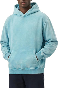 Sweat à capuche oversize pour homme, effet délavé, doublure polaire thermique 350 GSM, coupe-vent, streetwear hiver, intérieur doux, épaules tombantes, décontracté - Product Image 5