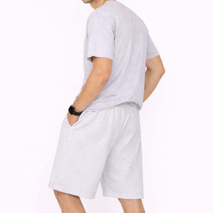 Shorts Bermuda Décontractés d'Été pour Hommes 100% Coton Taille Mi-Haute avec Cordon de Serrage Séchage Rapide Respirant Couleur Unie Conception Logo Personnalisé OEM - Product Image 1