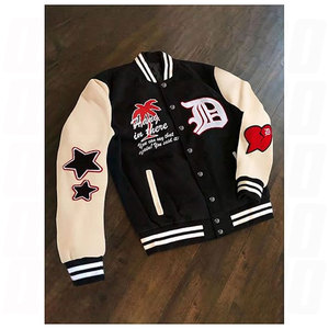 Chaqueta Varsity para hombre, con bloques de color y gráficos, de manga larga, estilo streetwear, retro, hip hop, informal, oversize, universitaria - Product Image 4