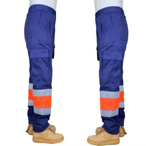 กางเกงทำงานก่อสร้างสำหรับผู้ชายแบบมองเห็นได้ชัดเจน รุ่นฤดูใบไม้ผลิและฤดูร้อน มีกระเป๋าหลายช่อง ทำจากวัสดุ PET ปรับแต่งได้ - Product Image 6