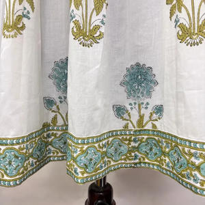 Naaz Textile - Blusa Formal de Algodón 100% Ecológico con Estampado Floral Hecho a Mano, Cuello en V, Manga 3/4, Volantes de Encaje y Dobladillo con Volantes, Lavable - Product Image 4