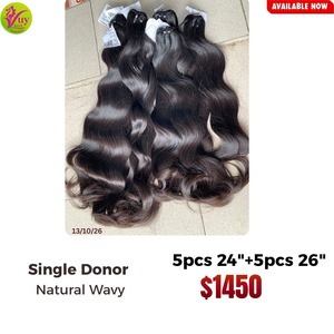 Extensiones de Cabello Natural Ondulado de Doble Trama de Donante Único Vietnamita, Precio al por Mayor, Hechas con Cabello Humano, ¡Venta Caliente! - Product Image 2