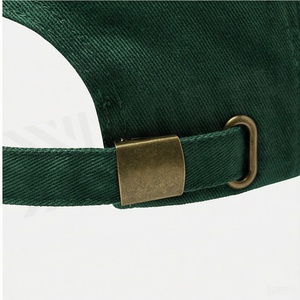 Casquette de baseball verte à 6 panneaux unisexe en sergé de coton ajustée, chapeau décontracté de couleur unie, taille adulte 56-58CM - Product Image 6