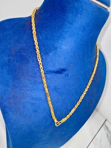 Collar de cadena de eslabones elegantes de oro amarillo macizo de 22 quilates para hombres y mujeres, cierre de gancho en S cilíndrico, joyería fina tradicional india. - Product Image 2