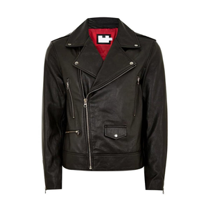 Unisex Premium Genuine Leather <b>Racer</b> <b>Jacket</b> Slim Fit Stand Collar Vintage Distressed Motorcycle Streetwear Windproof Breathable - Product Image 1