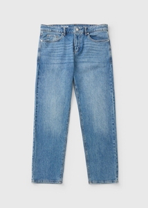 Jean pour homme coupe droite personnalisable 100% coton, délavage clair, respirant, décontracté, style streetwear - Product Image 3