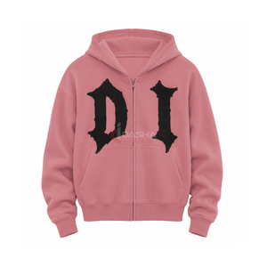 Sweat à capuche unisexe en coton épais surdimensionné avec logo brodé, haute qualité, personnalisable, OEM, en gros - Product Image 1