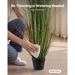 Lot de 2 plantes artificielles en PVC de qualité supérieure de 47 pouces, pot de fleurs en roseau de 47 pouces, plantes vertes artificielles d'intérieur et d'extérieur - Product Image 5