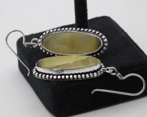 Natural Agate <b>Hoop</b> Earrings with German <b>Silver</b> – Handmade Gemstone <b>Hoop</b> Jewelry for Women - Product Image 4