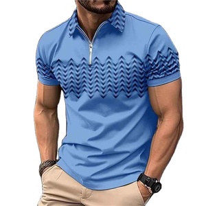 Camiseta de Golf para Hombre, de Secado Rápido, con Spandex/Algodón, Estampada, con Logotipo Frontal Bordado Personalizado, Tejida, Directo de Fábrica - Product Image 4