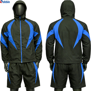 Ensemble coupe-vent unisexe pour homme, confortable, avec logo personnalisé, patchwork réfléchissant, veste zippée, short de sport en nylon, ensembles de survêtements - Product Image 4
