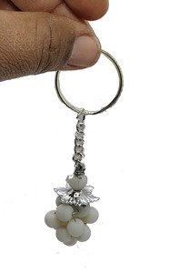 High Quality Crystal Keychain Stone white jade grapes <b>key</b> Chine natural Stone bead Healing <b>Key</b> Holder Gift Women <b>Key</b> <b>Chains</b> - Product Image 6