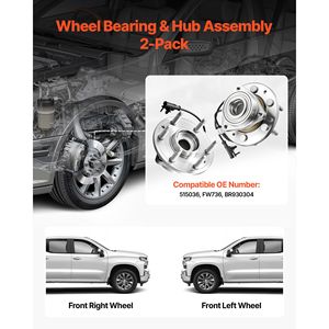 2 roulements de roue avant pour Chevrolet Silverado 1500 4WD 2013, Express 1500 et GMC Savana 1500 (modèles standard) - Product Image 2