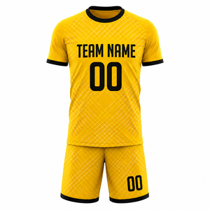 OEM High Quality 100% <b>Polyester</b> Soccer Uniform Set Custom Logo Sublimation Printed Football Jersey <b>Shorts</b> Kit Quick Dry - Product Image 2