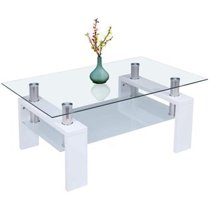 โต๊ะข้างเคลือบแลคเกอร์สีขาว MDF ขายส่ง |   โต๊ะข้างขาโค้งสไตล์โมเดิร์น - Product Image 5