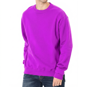 Sweat-shirt à col rond vert uni pour homme, coupe classique, en coton French Terry, pull décontracté - Product Image 6