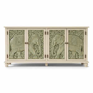 Best Quality Extra <b>Large</b> Elephant Motif Wood Sideboard Cabinet for Living Room Bedroom and Office Furniture at Good Price - Product Image 1
