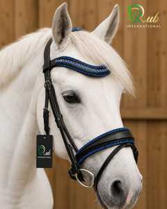 Brida de Cuero para Caballo Rub International con Ribete Azul, Equipo de Montar Cómodo para Caballos - Product Image 1