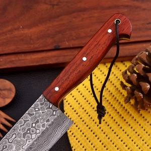 Cuchillo de Chef de Acero de Damasco Hecho a Mano, 8 Pulgadas, Mango de Madera Roja, Estilo Vintage, Ambidiestro, Ecológico, Proveedor Mayorista OEM - Product Image 6