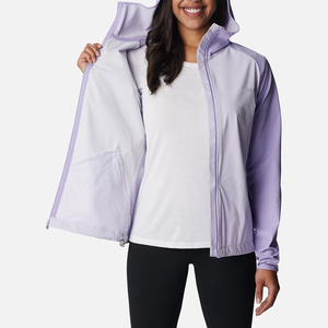 Women Fashion <b>Light</b> Purple <b>Jacket</b> Two Tone Outdoor Hooded Coat Slim Fit Casual Sportswear Windproof Walking <b>Jacket</b> for Lady - Product Image 2