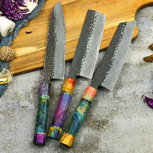 Ensemble de couteaux de chef professionnels en acier inoxydable avec manche en bois, 3 pièces, écologiques, multifonctions, qualité supérieure, directement de l'usine - Product Image 4