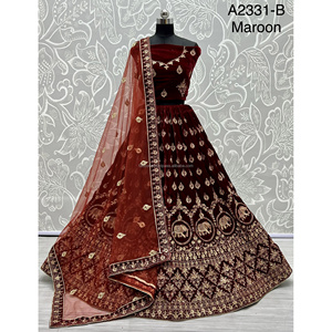 ชุดเจ้าสาวอินเดียกำมะหยี่คอลเลกชันสำหรับเจ้าสาวกับงาน zarkhan โดย fabzone - Product Image 5