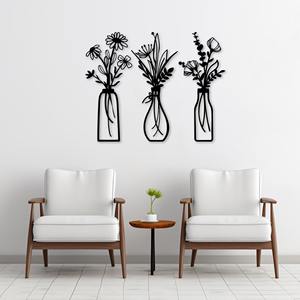 Vase à fleurs en métal noir fait main, sculpture décorative moderne, idéal pour la cuisine, le salon et l'entrée. - Product Image 1