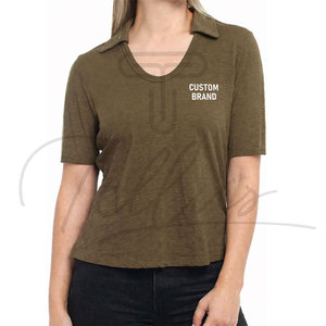 Camisetas Polo de Mujer Nuevas y Modernas de Alta Calidad, Color Beige, Algodón, la Mejor Tela, Camisetas Polo para Mujer - Product Image 6