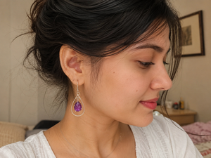 Mystic Topaz Silver <b>Earrings</b>, Pear Shape Gemstone Drop <b>Earrings</b>, 925 Sterling Silver Jewelry, Rainbow Crystal <b>Earrings</b>, Gift for - Product Image 2