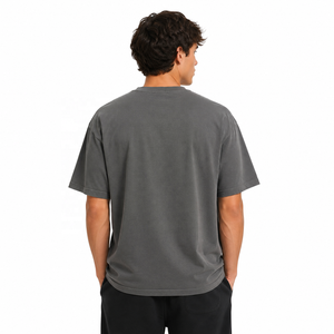 Camisetas de algodón personalizadas con hombros caídos, cuello redondo, corte holgado, lisas, para hombre, estilo casual, para pedidos al por mayor, ropa urbana, proveedor unisex, EE. UU. - Product Image 2