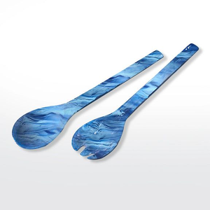 <b>High</b> Gloss Resin Salad Server Set Dining <b>Table</b> Handcrafted <b>Kitchen</b> Utensils Stylish Look Eco-Friendly spoon - Product Image 4