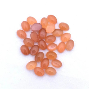 Cabochons ovales à dos plat en pierre de lune pêche naturelle 4x6mm, certifiés, pierres précieuses en vrac de qualité supérieure, dernières nouveautés pour la joaillerie, livraison rapide - Product Image 1