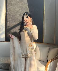 Salwar Kameez de Seda Satinada Coreana Moderna y Lujosa para Eid y Ramadán, con Bordado Zari y Trabajo de Espejo, de Secado Rápido, Elegante, para Bodas Indias - Product Image 2