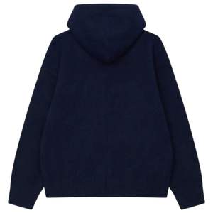 Sweat à capuche zippé en tricot bleu marine avec emblème – Confortable et élégant pour hommes et femmes, idéal pour les tenues décontractées et le quotidien - Product Image 2