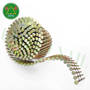 Clavos en Espiral de Acero Industrial de Alta Calidad de 2.75 Pulgadas, Resistentes al Óxido, Cabeza Cuadrada Afilada, Cabeza con Recubrimiento de Zinc Amarillo-Cromado - Product Image 1