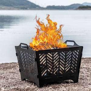 Brasero circulaire autoportant gris de haute qualité pour l'extérieur, avec revêtement en poudre, échantillon gratuit - Product Image 3