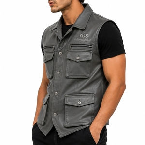 Custom Men's Genuine Leather Winter Breathable <b>Vest</b> <b>Utility</b> Design Comfort Fit Custom Made Multi Pocket Premium Quality - Product Image 3