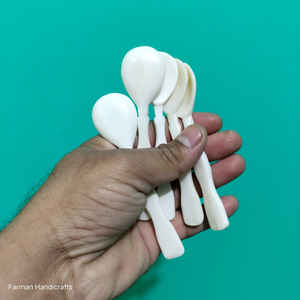 Cuillère en os de buffle blanc de luxe, petite, faite à la main, artisanale, naturelle, pour la cuisine et la salle à manger, à prix avantageux - Product Image 5