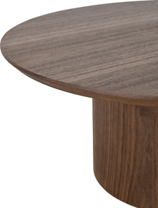 Minimalist <b>Small</b> Center <b>Table</b> Round Walnut Top Low Cylinder Column Base <b>Coffee</b> <b>Table</b> for Cafe Restaurant Hotel Living Room - Product Image 4