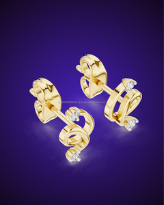 DRB Jewel 10K Moissanite/Cubic Zirconia / CVD Lab grown Pendiente 10K/14K/18K/22K/925 Plata oro blanco y oro rosa - Product Image 3